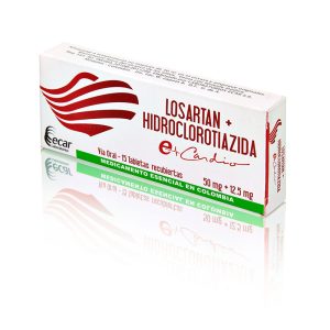 Losartán 50 Mg+Hct 12.5 Mg 15 Tabletas Ec