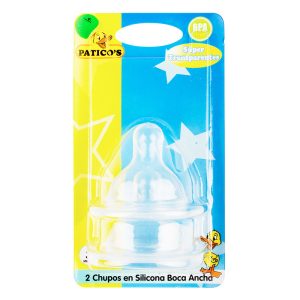 Chupo Paticos Boca Ancha Silicona 2 Unidades